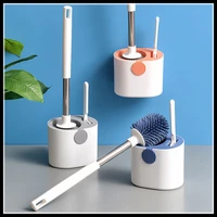 household toilet no dead corner suit toilet plastic brush long handle cleaning stainless steel silicone toilet brush wc tools