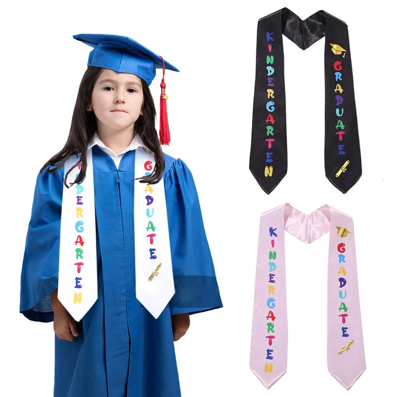 

Children's Graduation Ceremony Shoulder Straps Preschool Kindergarten Honor Award Etiquette Belt Double Layer Silk Shawl Ribbon