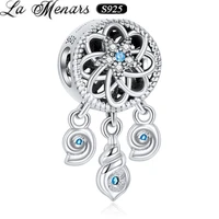 la menars hot sale 925 sterling silver pendant flower cz charm fit women charm bracelets necklaces accessories jewelry gift