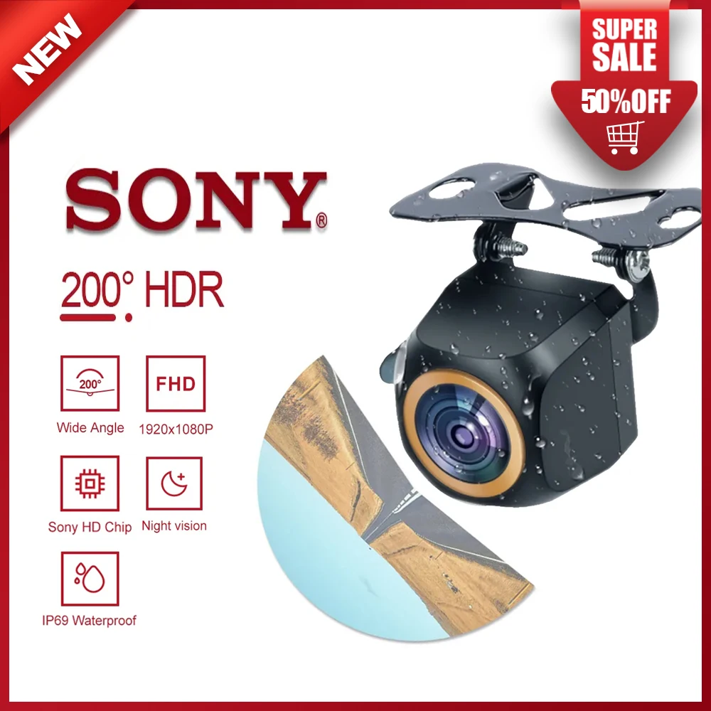 

GcPaSr AHD 1920x1080P Car Rear View Camera 200° Fisheye Golden Lens Full HD Night Vision Vehicle Back Reversing Front HDR QLED