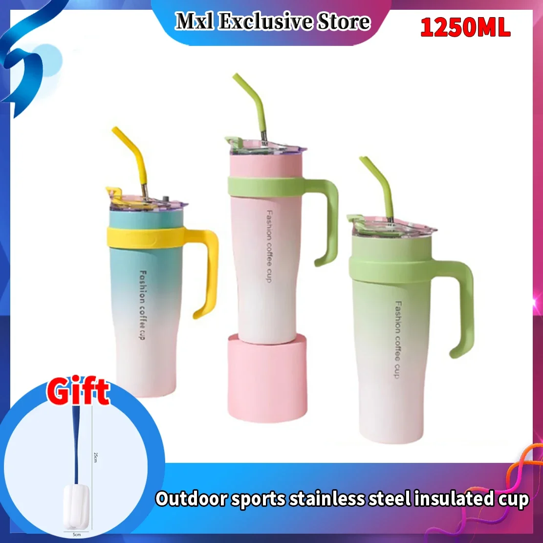 1 шт. 1250 мл изолированная чашка из нержавеющей стали вакуумная в американском