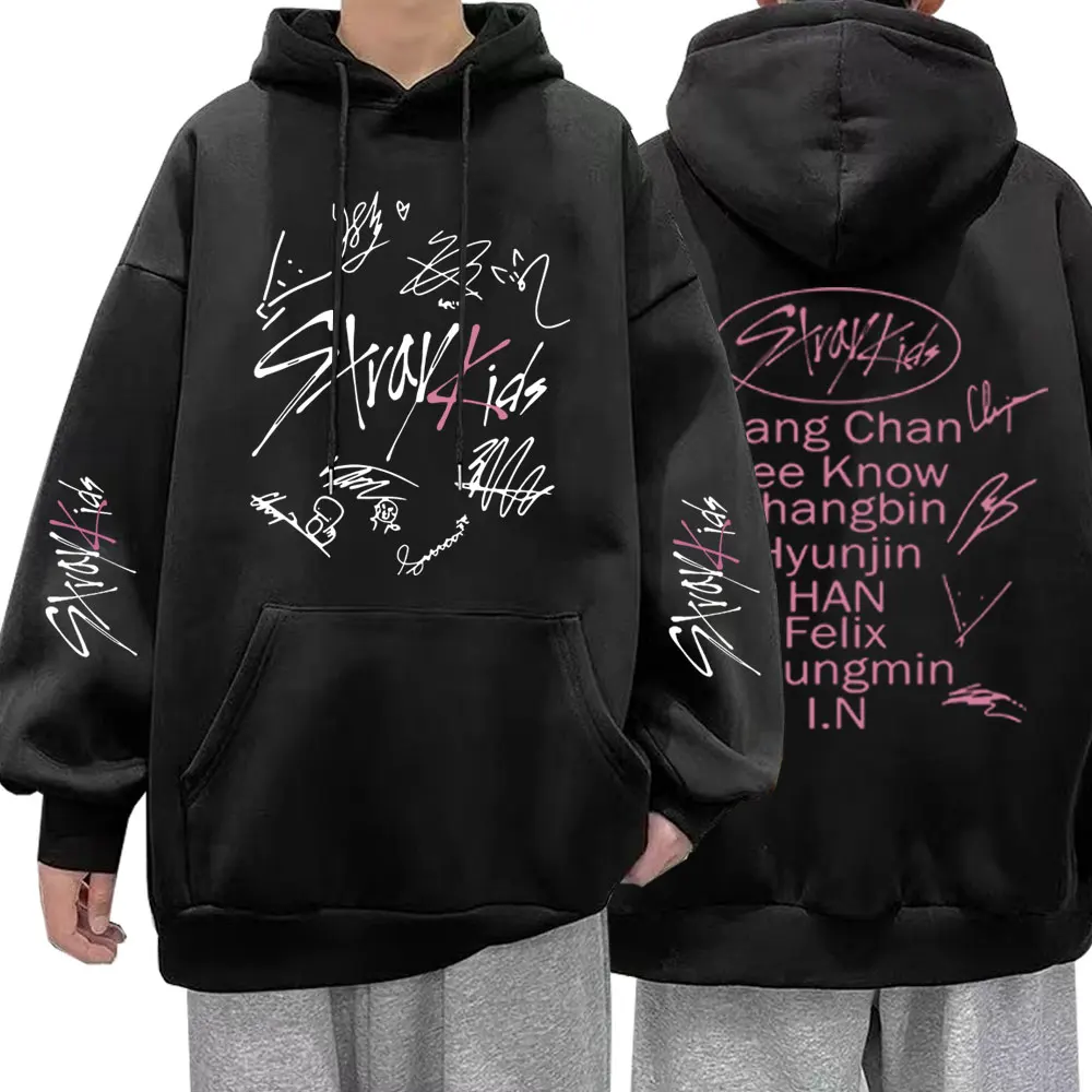 

Детская толстовка с капюшоном Kpop Stray Kids Maxident графика корейские винтажные готические пуловеры унисекс осень/зима Свободные флисовые толстов...