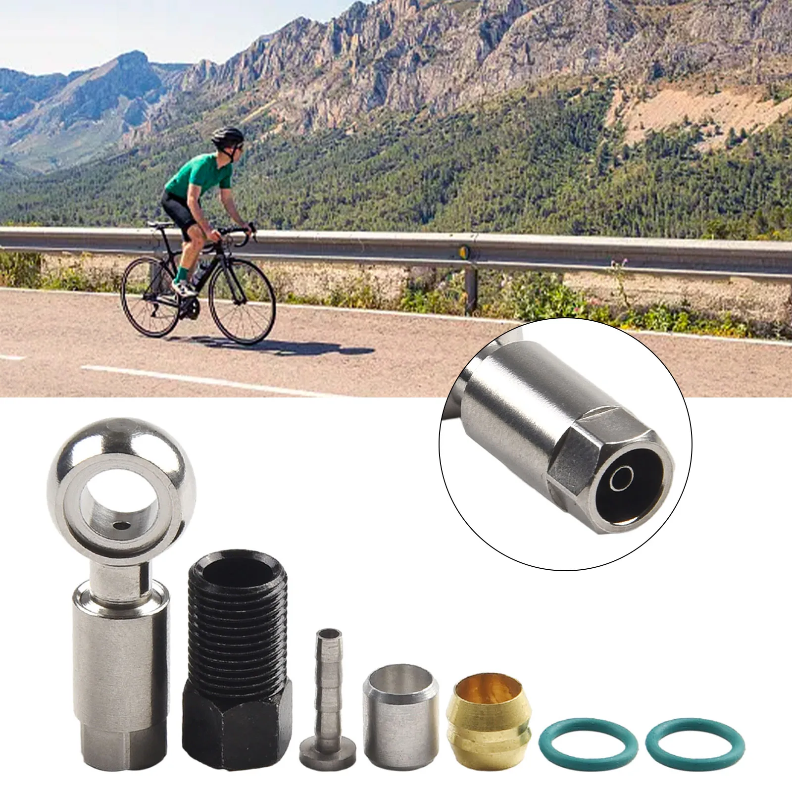 Фото Комплект соединительных болтов для велосипедов SHIMANO/SLX/XT/XTR Saint BH90, для гидравлических тормозов, включая шланг и фитинг для подачи масла. №1