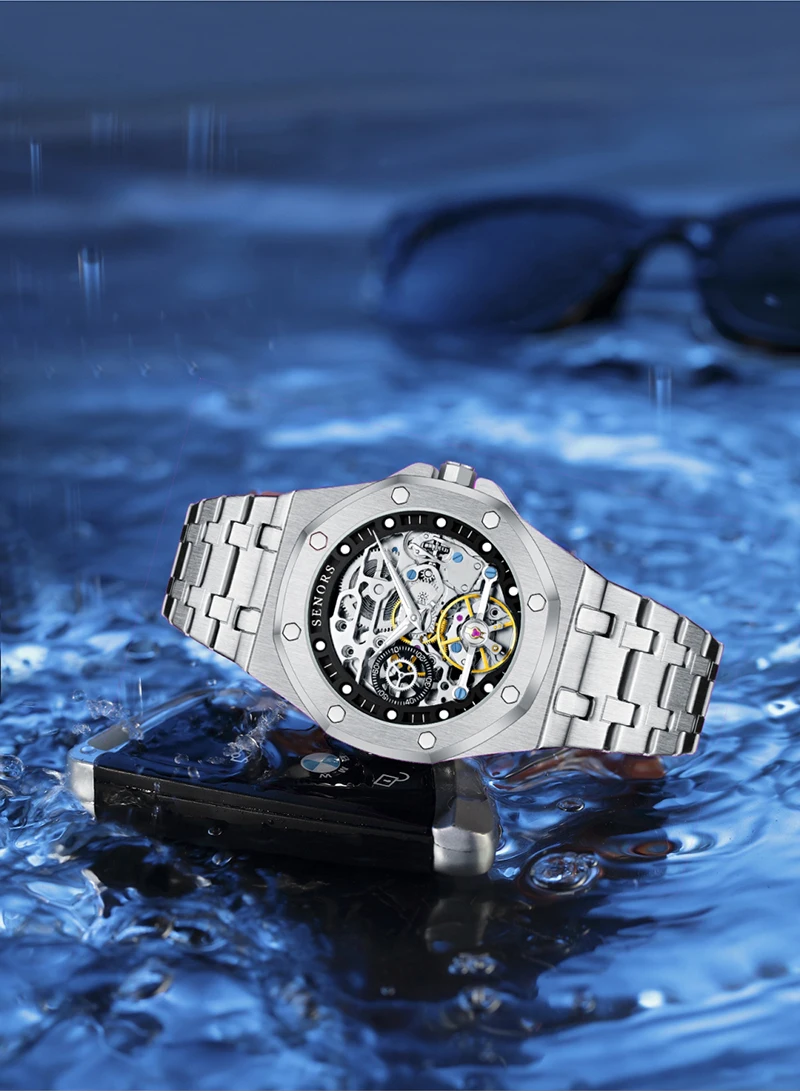 Часы наручные мужские автоматические модные механические водонепроницаемые с