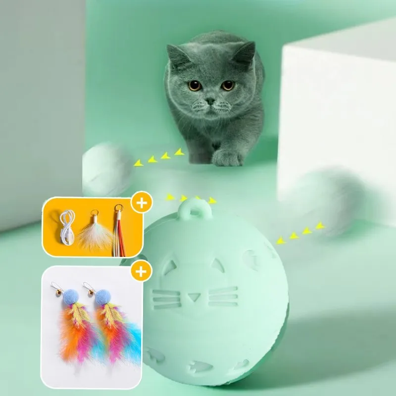 

Crazy Ball Interactive Cat Toy Self-moving Kitten Jumping Ball Toys Vibration Sensor Cats Game Toy Cat Accessories Pet Supplies