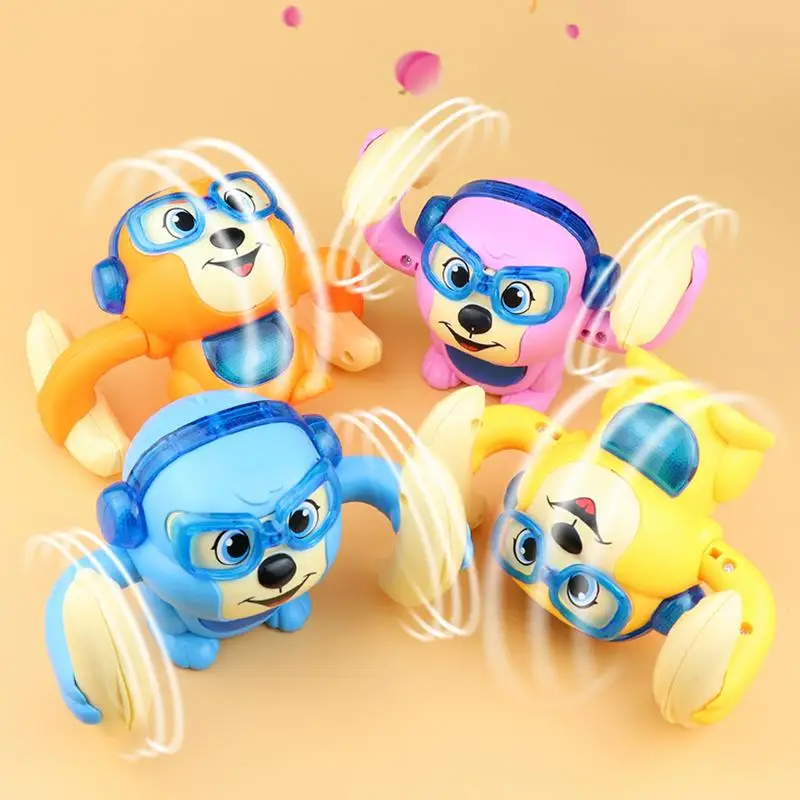 

Rolling Monkey Toddler Toy Flipping Dancing Toy 360 Degree Flip Voice Control Tipping Monkey Cute Animal Toy Electric Flipping