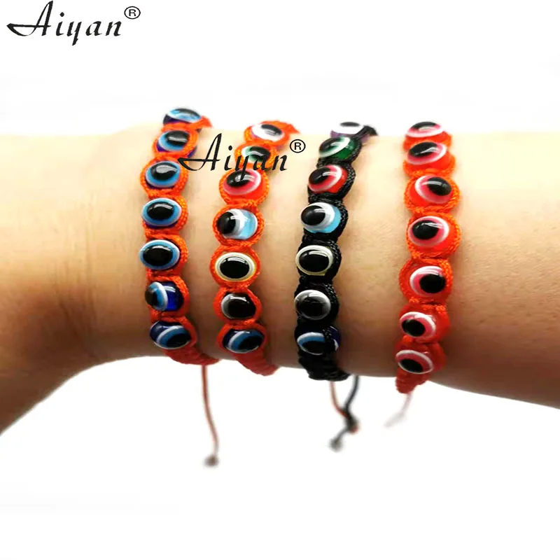 12 шт. 7 различных цветов каучуковые глаза бусины звезд тканый браслет с защитой от
