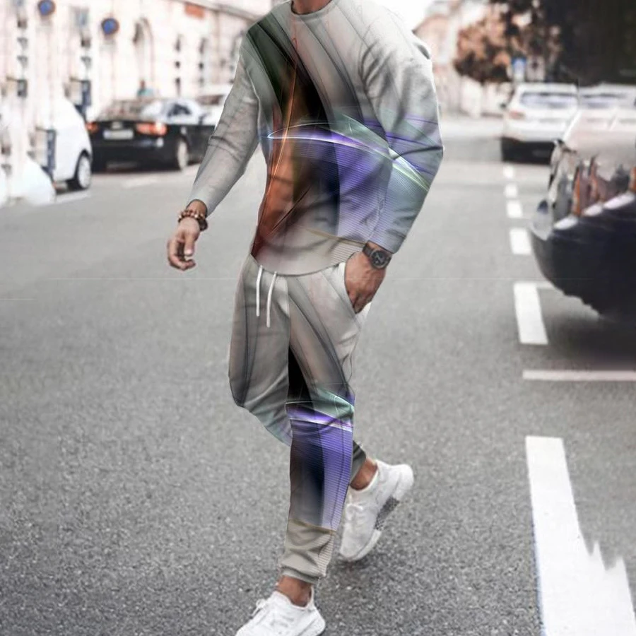 Autumn Men Tracksuit New Sets Fashion 2022 Clothing For Man Oversized Casual Short Sleeves Print T-Shirt+Shorts Suits Streetwear