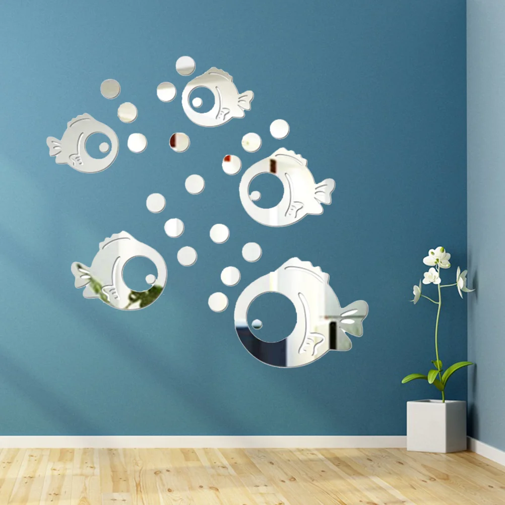 

Wall Stickers Mirror Acrylic Decals 3D Sticker Decor Removable Decal Diy Room Bubble Living Adhesive Mural Tiles Backdrop