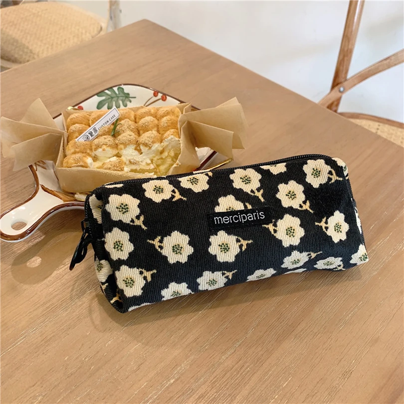 

Pencil Case Korean Pencilcase Estuche Lapices Corduroy Trousse Scolaire Pen Case Kalemlik School Supplies Pencil Cases For Girls