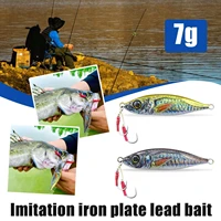 7g metal jig imitation iron plate fish bait tackle slow cast saltwater shore trout jigs 2 lure model lures drag jigging v4x7