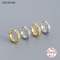 ccfjoyas high quality 925 sterling silver hoop earrings for women 10mm round circle cz earrings fine wedding party jewelry gift