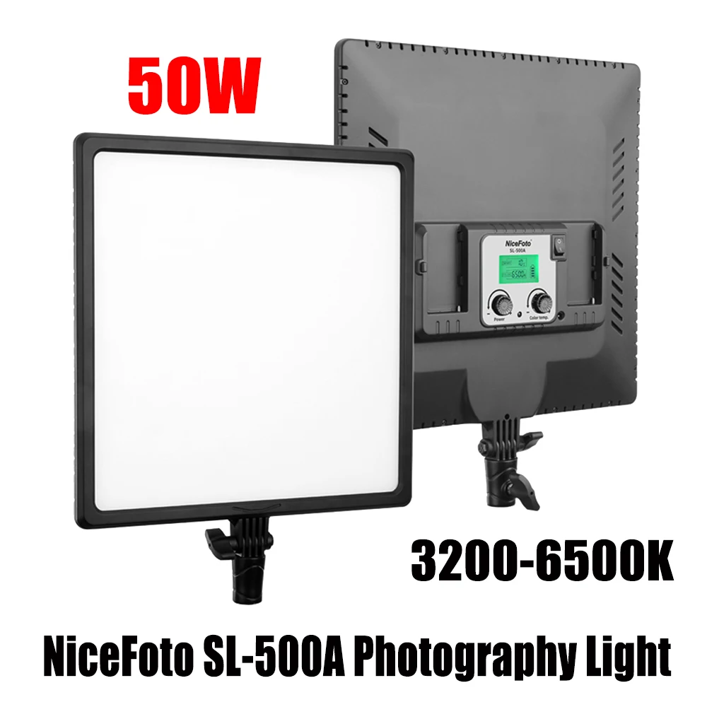 NiceFoto SL-500A 50W Bi-color 3200-5600K светодиодный освещение для фото-и видеосъемки Для Youtube Tiktok Studio Ультрамягкая панельная лампа