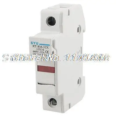 Цилиндрический держатель предохранителя, 38x10 мм, 1P, 660 В, 32 А переменного тока