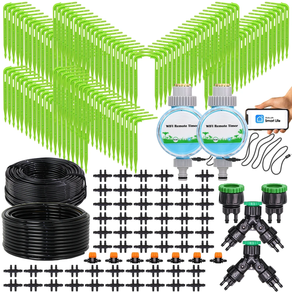 

MUCIAKIE Автоматическая система полива 1/4 ''Комплект капельного орошения 4/7 мм до 3/5 мм шланг излучатель горшках бонсай завод теплица умный ирригатор