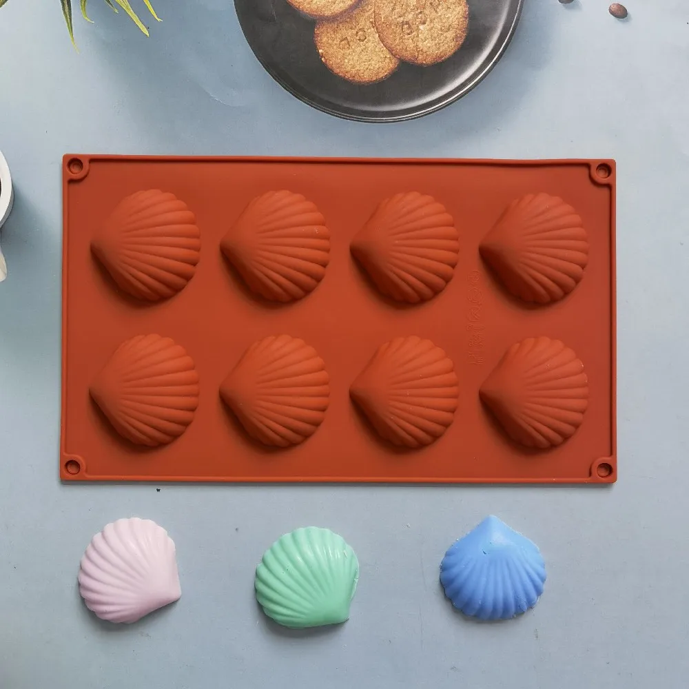 

8 Even Madeleine Silicone Shell Cake Mold Baking Pan Mould Cookies Biscuit Chocolate Bakeware Tools Kitchen Accessories Dessert