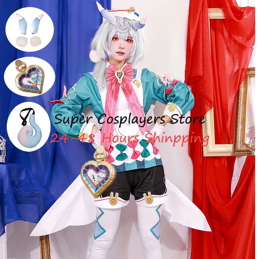 Sigewinne Genshin Impact Косплей Костюм Набор Для Женщин И Девочек Хэллоуин Рождественская