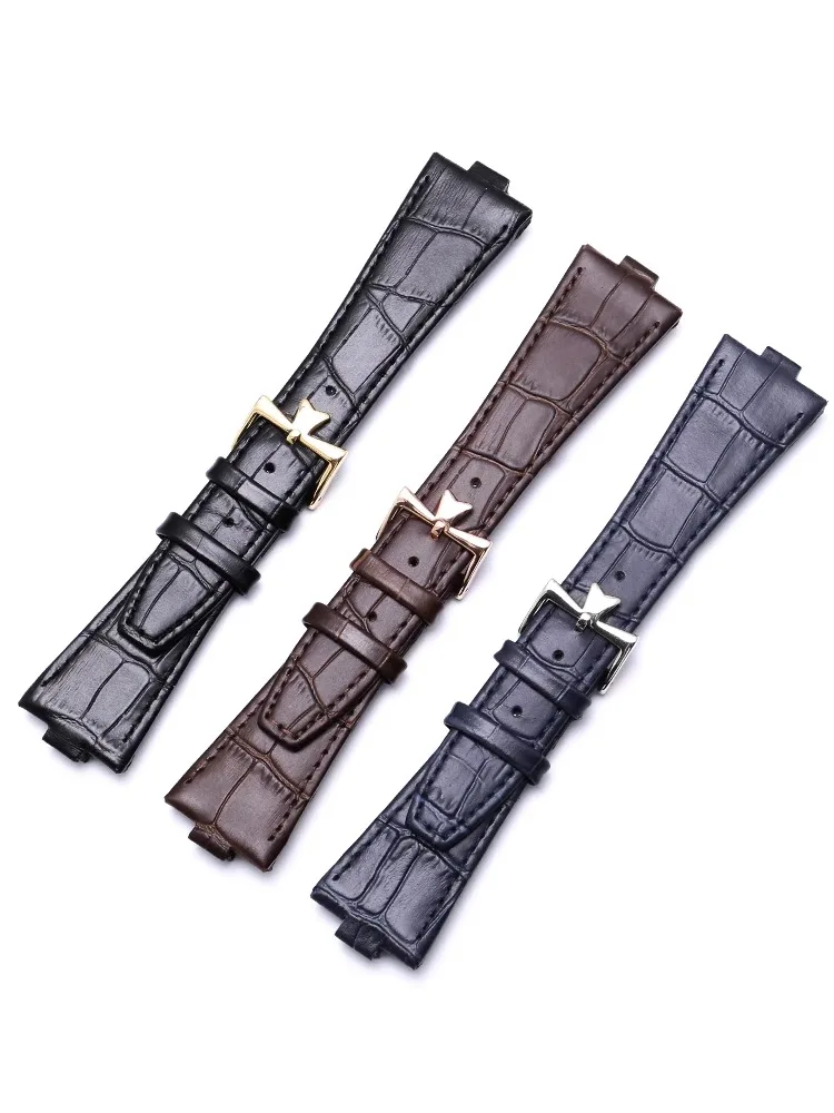 Фото Ремешок для часов из натуральной кожи 25*8 мм для Vacheron Constantin OVERSEAS Series 4500V 5500V P47040, мужской, водонепроницаемый и устойчивый к поту. №5