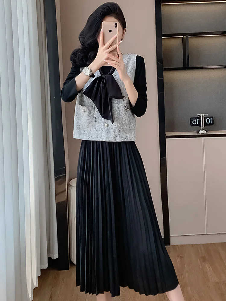 2024 ранняя осень новый изящный жилет элегантный комплект светской одежды во