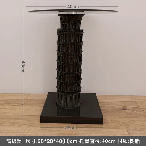 Художественная пицца, наклонная башня, роскошный диван для гостиной, круглый журнальный столик, большой напольный декор, мебель для дома, угловой стол - изображение