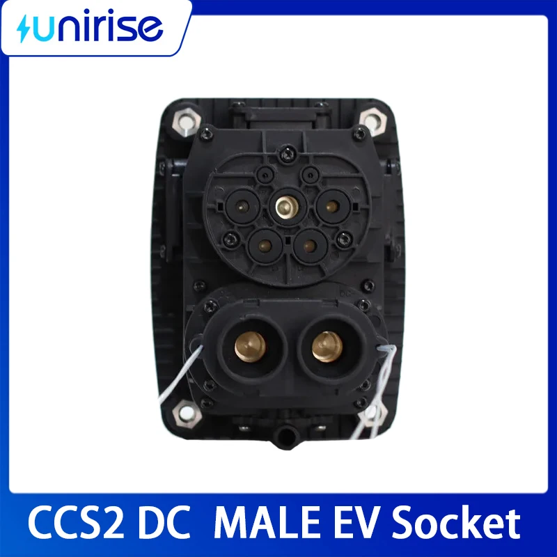 Фото CCS2 COMBO 2 розетки 80A 125A 150A 200A EV боковая розетка для зарядки электромобиля для разъема электромобиля Type2 CCS2 №3