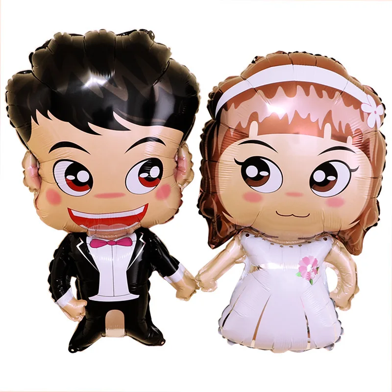 Мультяшное свадебное платье для невесты и жениха воздушные шары из алюминиевой