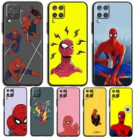 weird marvel spiderman phone case for samsung galaxy a10 a20 a30 a2 core a40 a50 s e a60 a70s a70 a80 a90 black luxury back capa