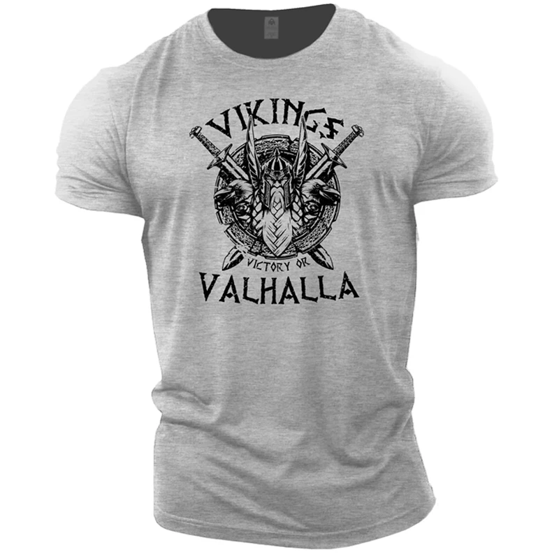 

2023 New Viking T-shirts For Men Spartan Print Short Sleeve Tops Men's T Shirt Oversized Tee Shirt Man Clothing Vintage Camiseta