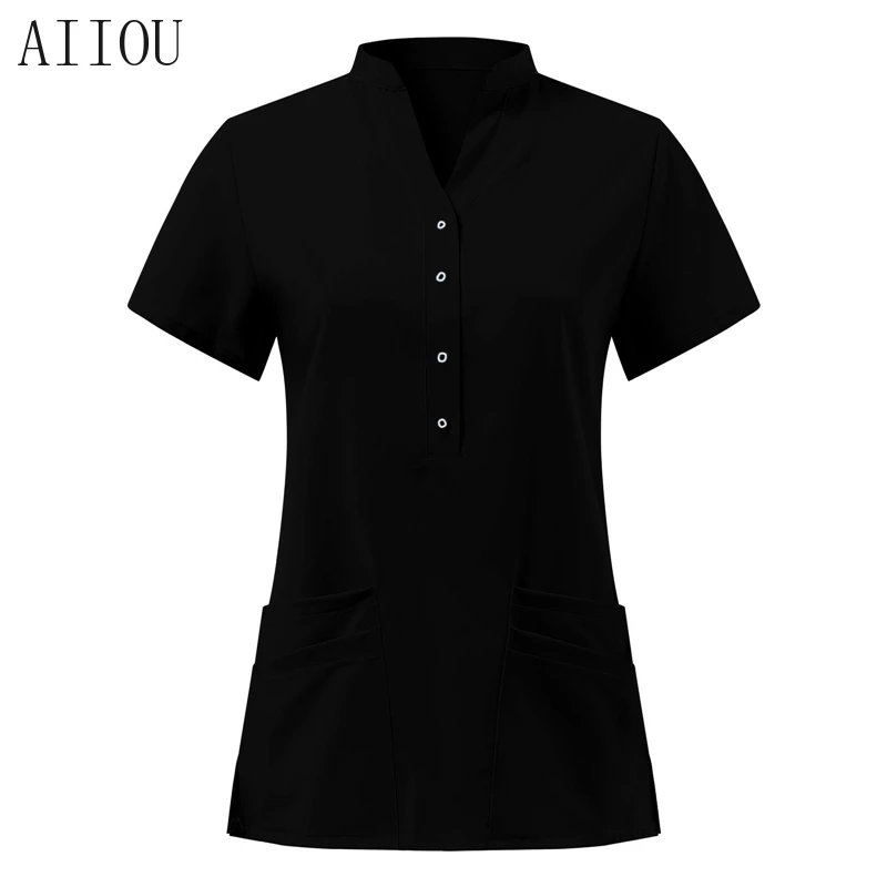 

AIIOU Surgical Nursing Scrubs Women Uniforms for Summer Elasticity Nurse Uniforms Dental Clinic Doctor Nursing Working Clothes