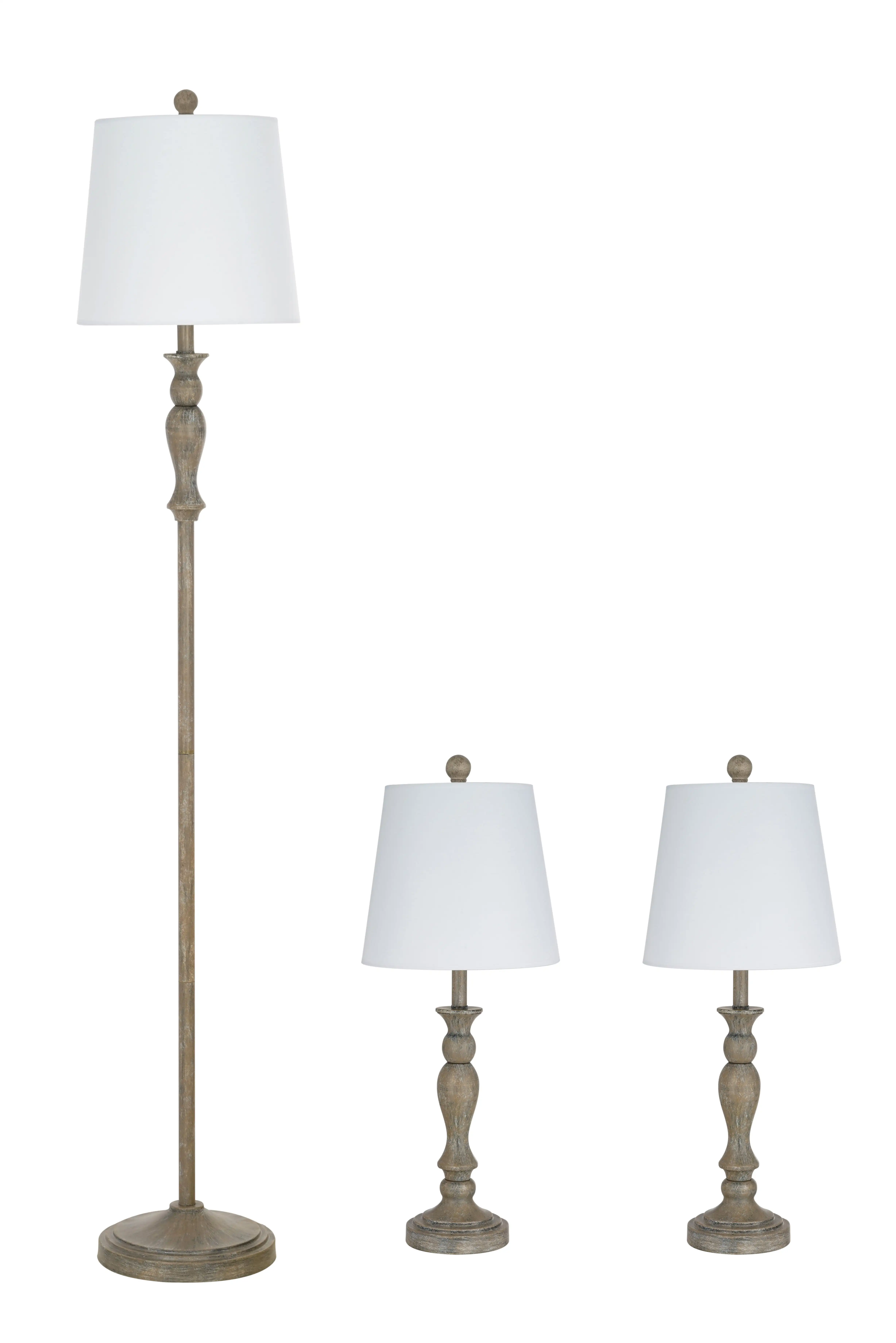 

Modern Farmhouse 3-Pack Table Better Homes & Gardens and Floor Lamp Set, Wood