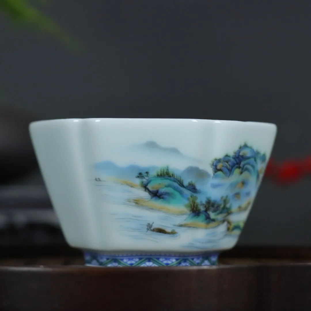 Керамическая эмалированная чашка Цзиндэчжэнь квадратная бытовая чайная