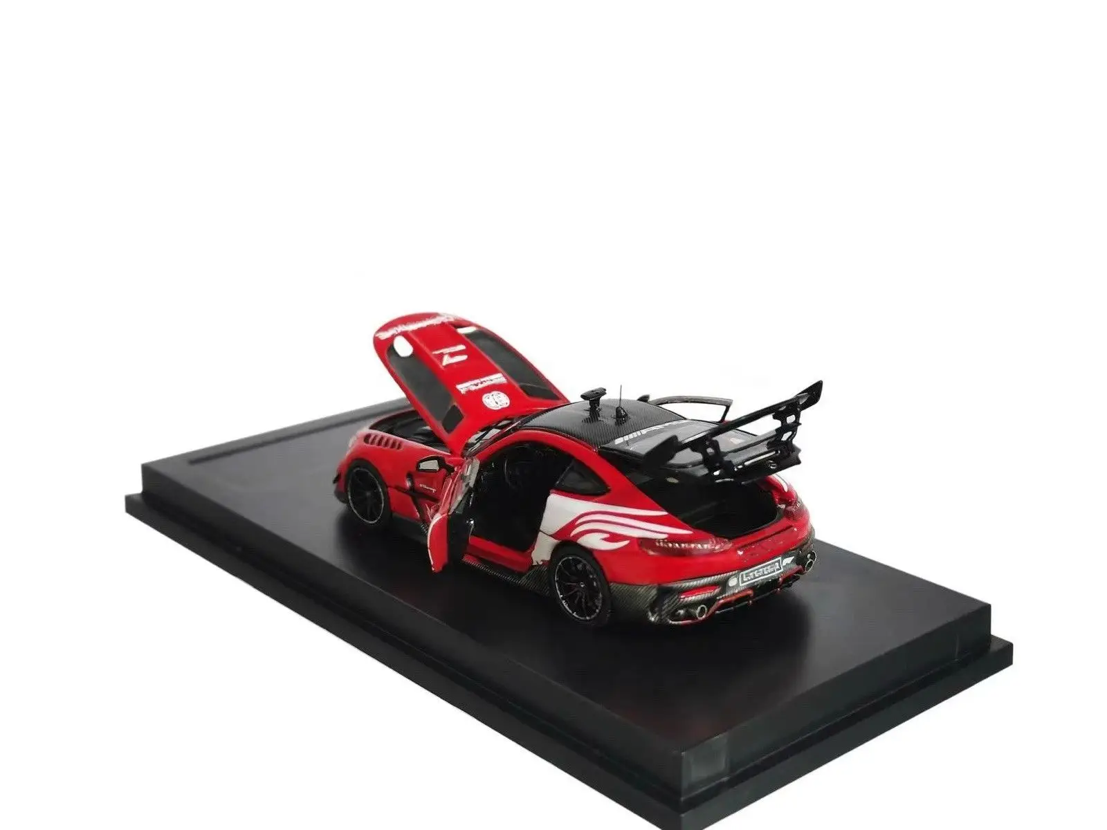 Фото Модель гоночного автомобиля MJ 1/64 Safety Car GT Black Series с карбоновым кузовом и литыми дисками, подарок №2
