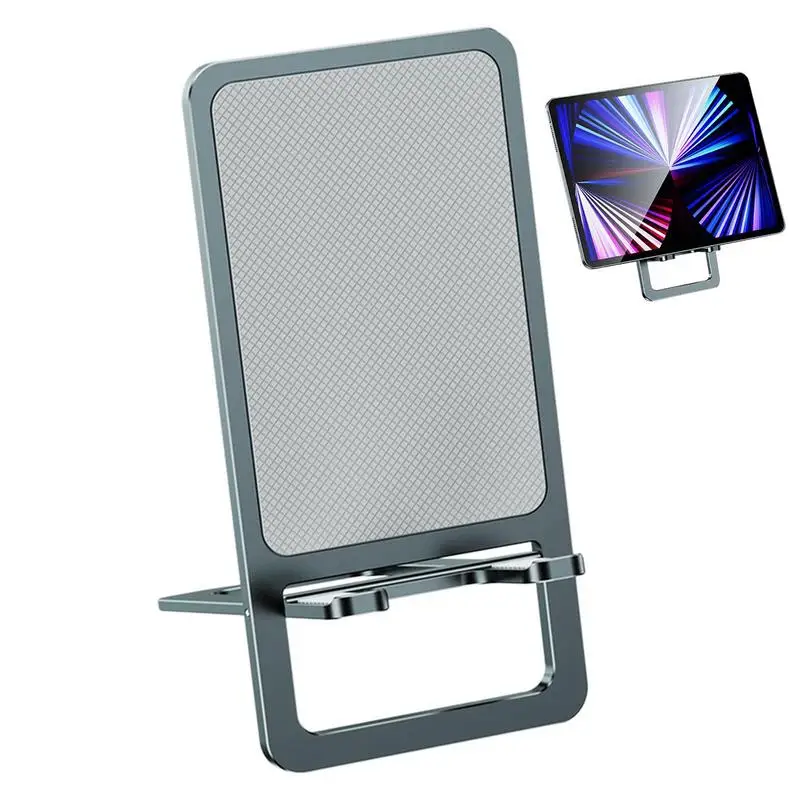 

Metal Phone Holder Foldable Mobile Phone Holder Stand Adjustable Tablet Desktop Holder Metal Kickstand Thin Folding Universal