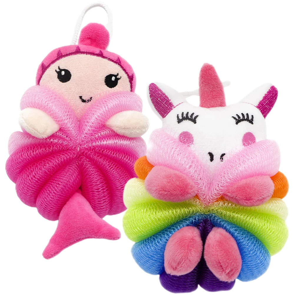 

2 Pcs Children's Bath Ball Cleaning Sponge Bathing Scrubber Kids Balls Loofah Shower Accessories Skin Baby Tool