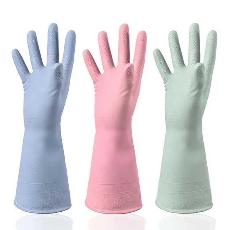 

Household Dishwashing Gloves Men's and Women's Waterproof Extra Thick Durable Seasons Kitchen Laundry Rubber Thin Milk Cleaning