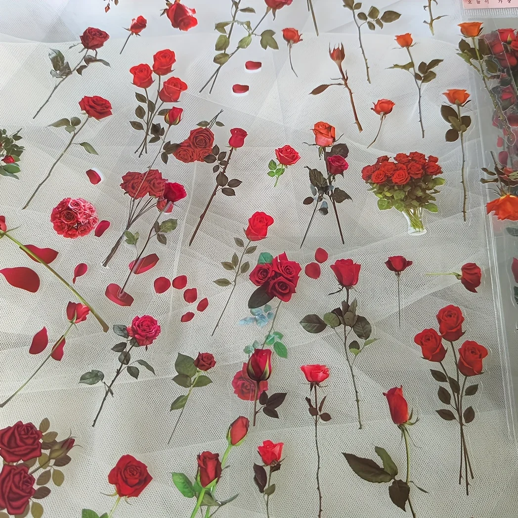 6 pcs/pack PET Plants Flowers Stickers DIY Scrapbo