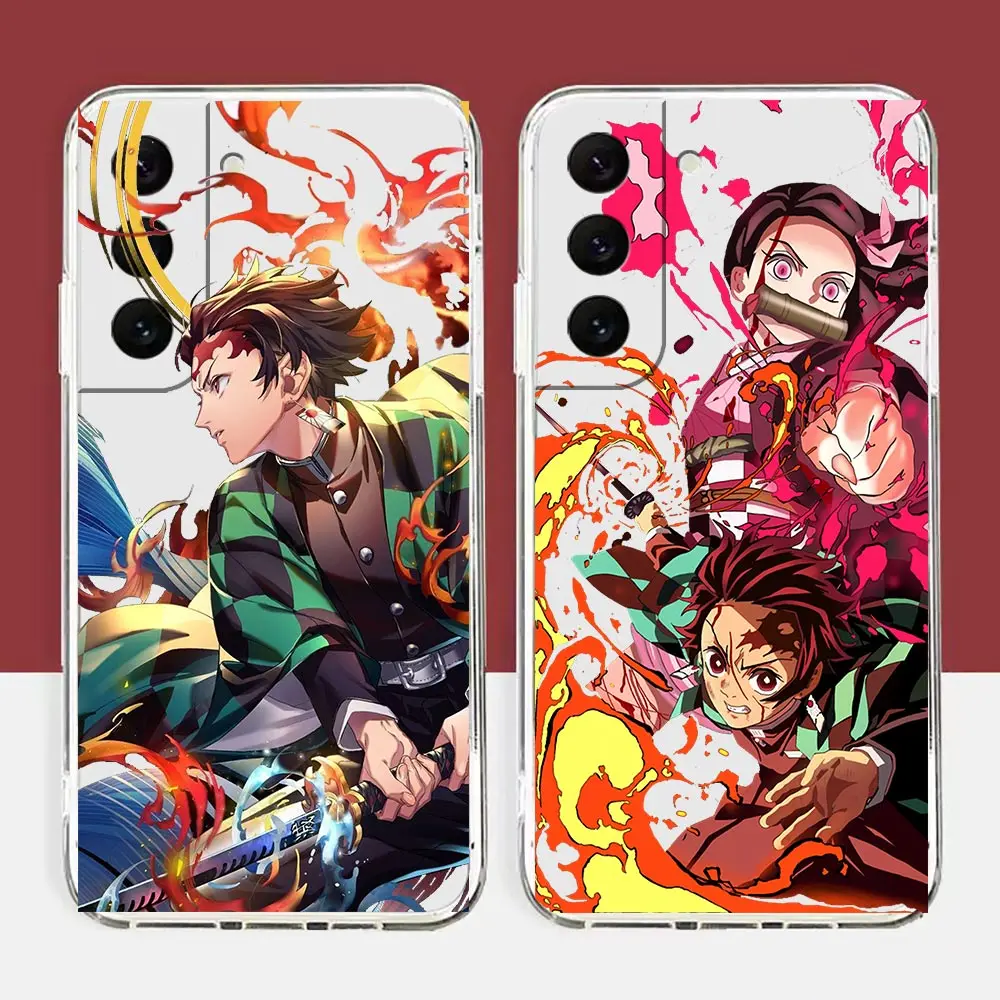 

Hot Anime Demon Slayer Clear Case For Samsung Galaxy S30 S22 S21 S20 S10 NOTE 20 10 A03S A03 A02S FE LITE ULTRA PLUS PRO Funda