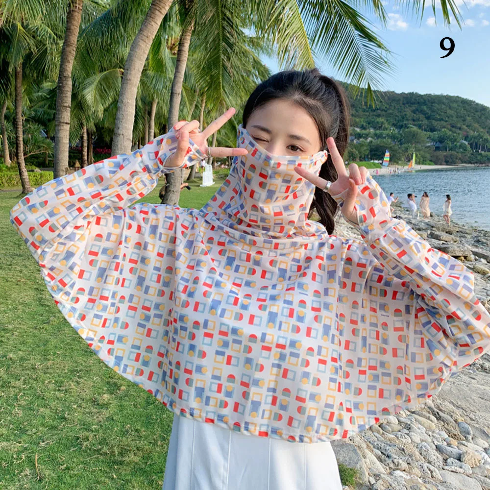 

Long Batwing Sleeve Sun Protection Shawl Ponchos Neck Arm Sleeves Cloak Jacket Outdoor Beachwear Women Overlays Capes