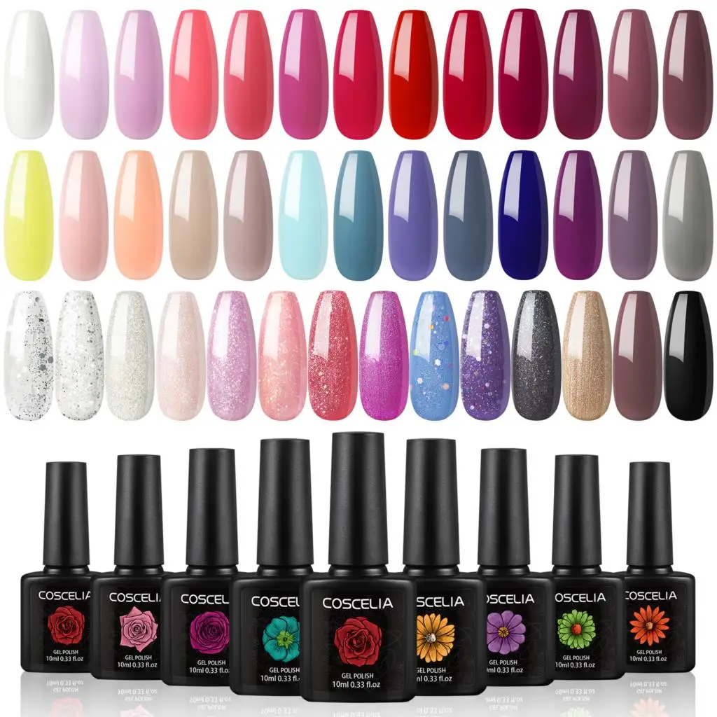 

COSCELIA 10ML Gel Nail Polish Set For Gel Varnish Nail Set For Nail Art Manicure Set Gel Polish Kit All For Manicure Art Tools