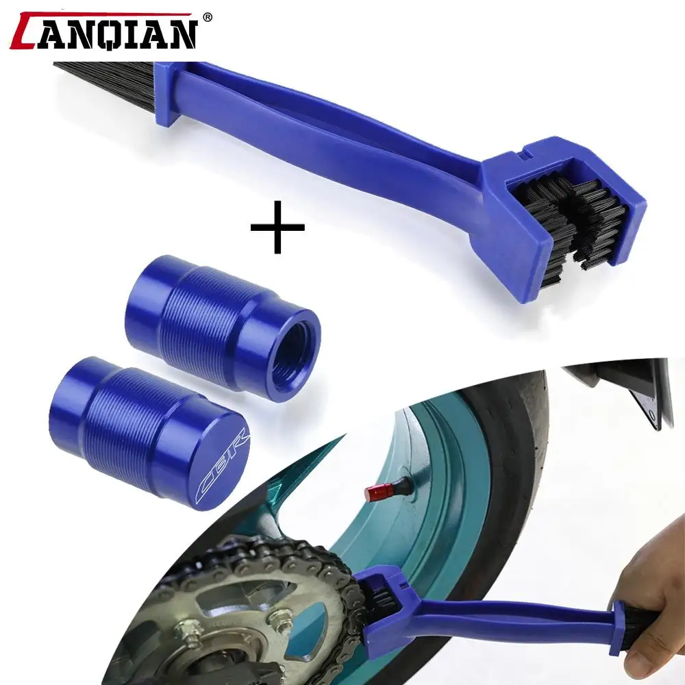 

Щетка для очистки цепи мотоцикла, для колеса автомобиля крышки стержня вентиля шины, для Honda CBR600RR, CBR954RR, CBR1000RR FIREBLADE