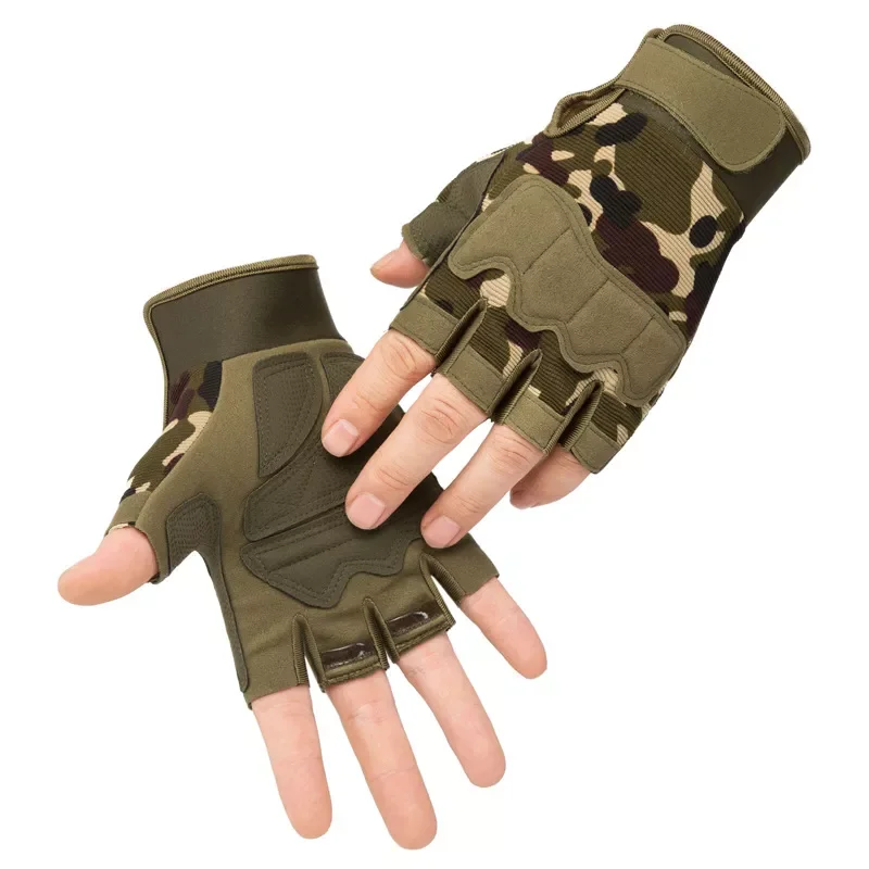 Tactical Gloves Military Half Finger Camouflage Gloves Outdoor Hiking Fitness Cycling Hunting Climbing Fishing Gloves