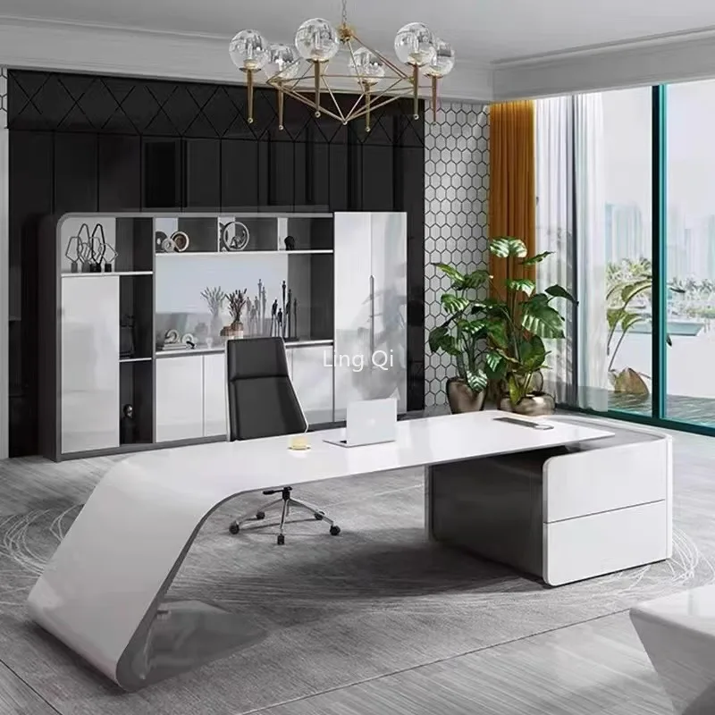 

Minimalist L Shaped Office Desk Executive Storage Free Shipping Customized Computer Desks Reading Study Escritorio Furniture