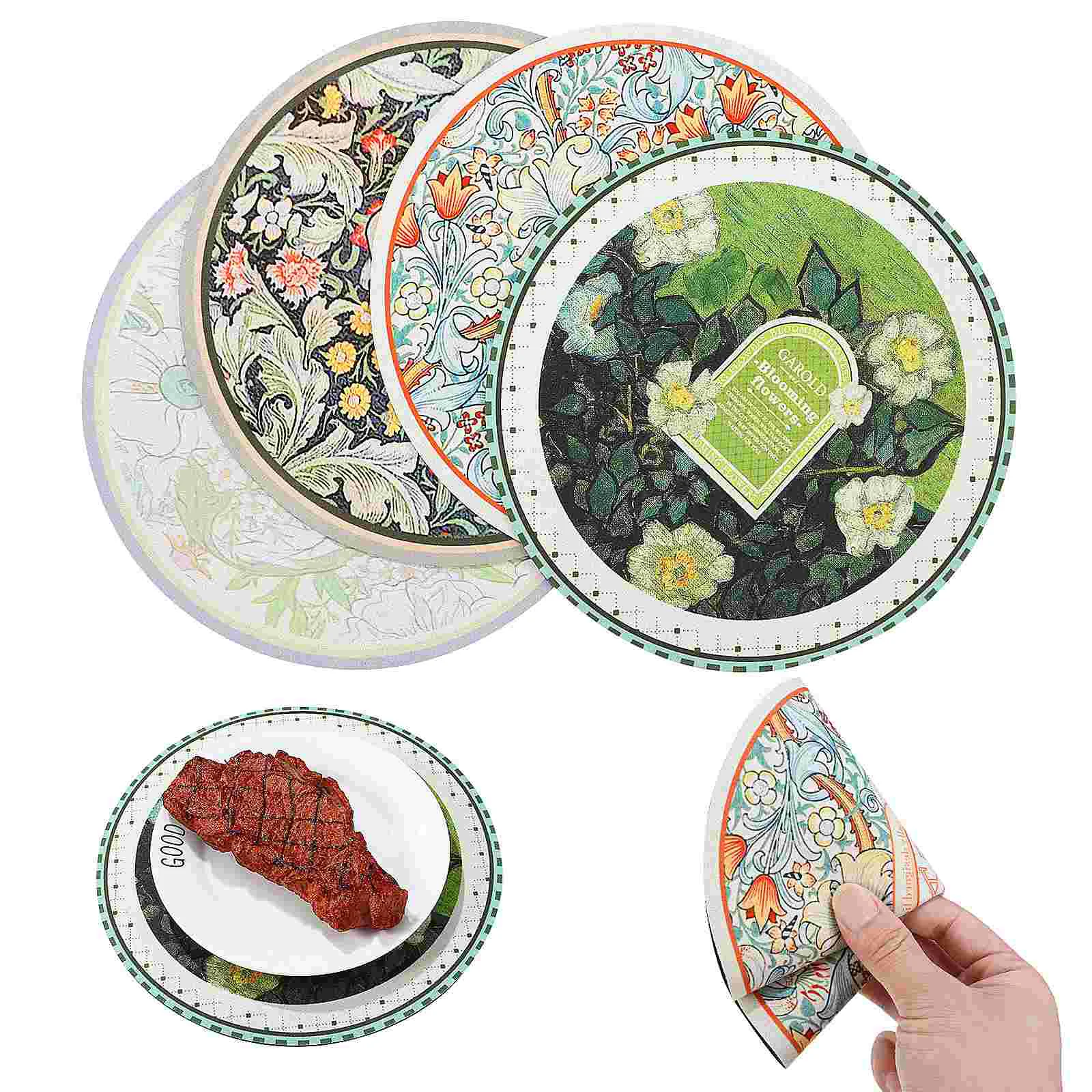 

4 Pcs Diatom Mud Placemat Earth Placemats Vintage Home Decor Retro Round Serving Tray Table Farmhouse Tripod Coaster Cup