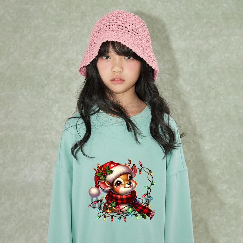 Животные в рождественских шапках Dtf Transfers Ready to Press Iron on for T Shirts Patch Transfer Patches Одежда