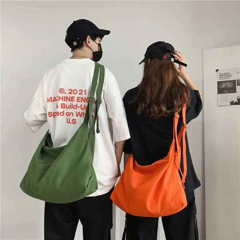 

Ins Fashion Versatile Messenger Bag Women's Large Capacity Retro Canvas Bag Students' Bag Simplicity All-match Tote Bag