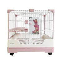 good quality pink convenient mobile enclosed pet rabbit cage for rabbit crate outdoor cage pet cage small