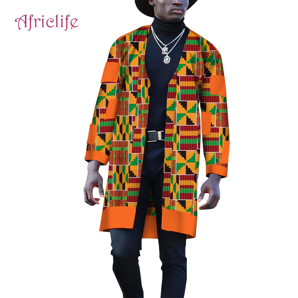 New Fashion African Style Men's African Casual Jacket Men's Mid Length Coat African Clothes for Men Wyn1824