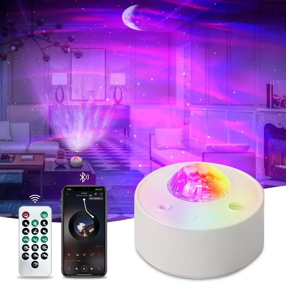 New Northern Lights Projector Aurora Stars Night Light Laser Bluetooth Music Projection Lamp Bedroom Decor Brithday Gift