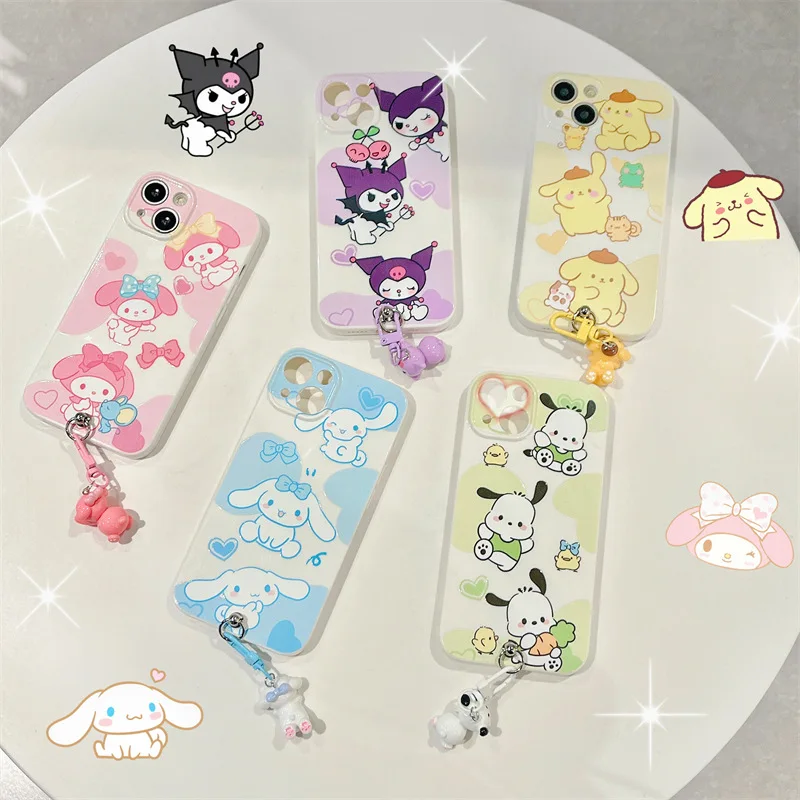 

My Melody Phone Case Kawaii Sanrio Anime Kuromi Cinnamoroll Cute Cartoon Girly Heart iPhone 12/13Pro/14Promax Toy for Girls