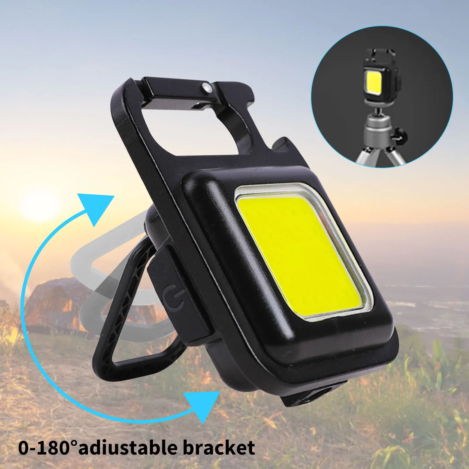 

COB Inspection Light Portable Keychain Pocket FlashLight Multifunctional Charging Mini Emergency Light with Black Storage Box